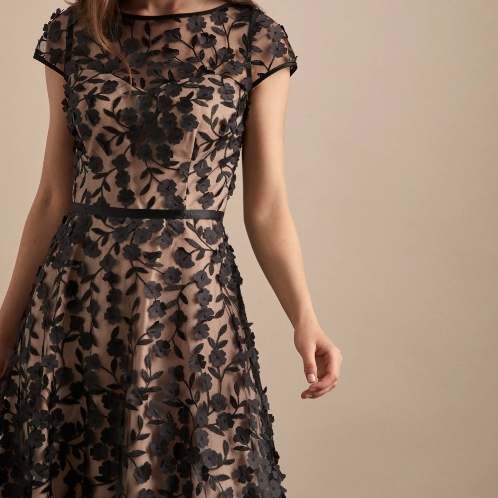 Elegant Black Floral Dress